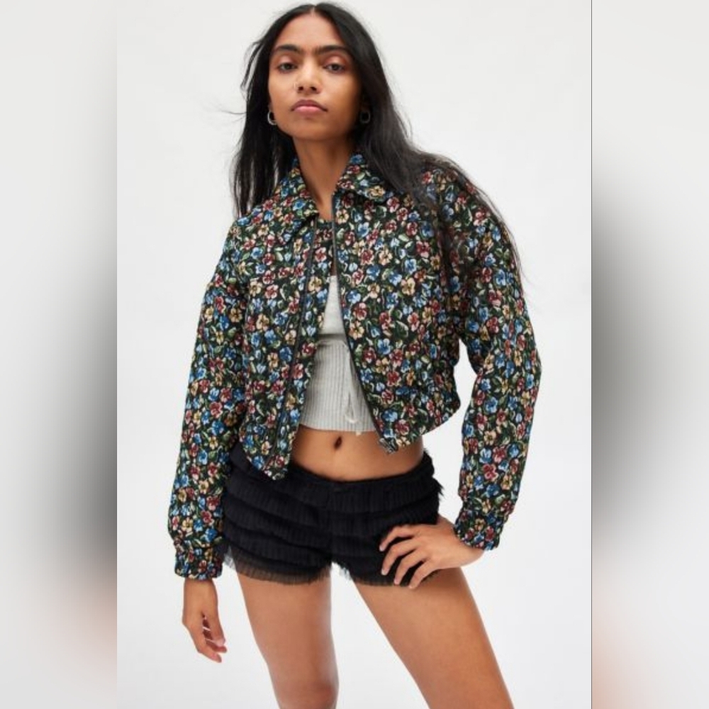 Kimchi Blue Floral Bomber Jacket